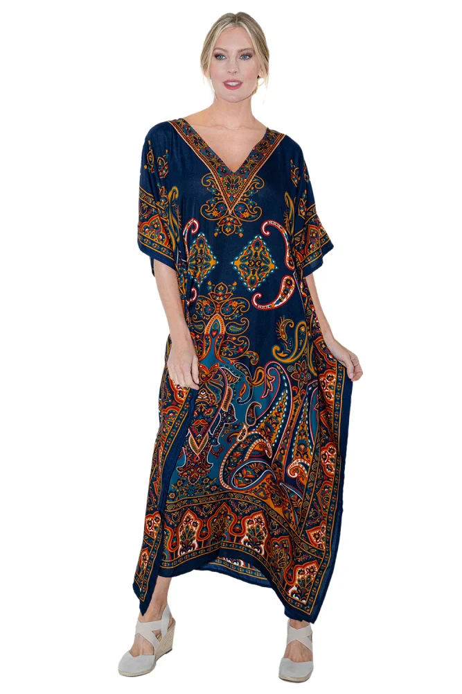 Women Long Kaftan Summer Holiday Caftan Dress in 4 Colors - S to 3XL