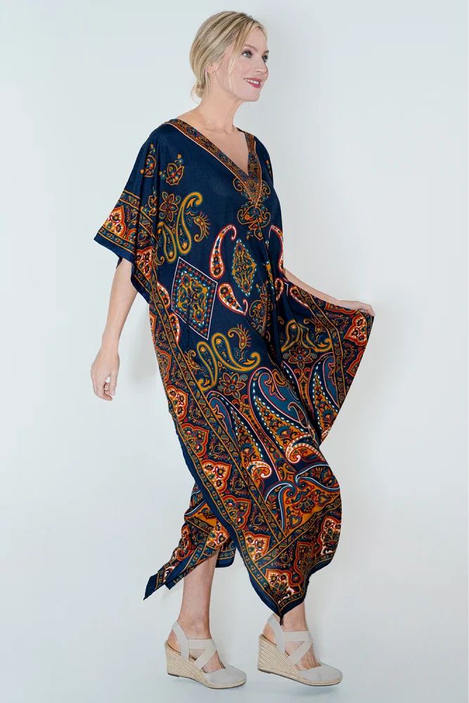Women Long Kaftan Summer Holiday Caftan Dress in 4 Colors - S to 3XL