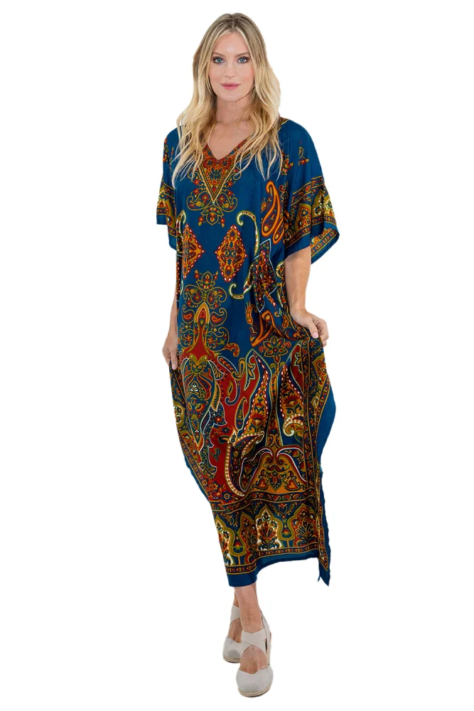 Women Long Kaftan Summer Holiday Caftan Dress in 4 Colors - S to 3XL