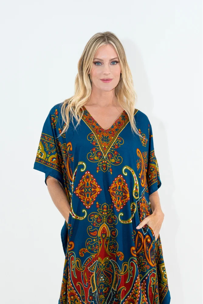 Women Long Kaftan Summer Holiday Caftan Dress in 4 Colors - S to 3XL
