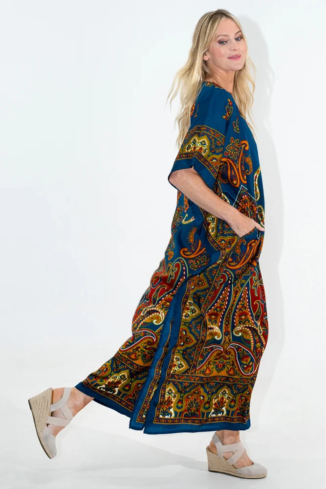 Women Long Kaftan Summer Holiday Caftan Dress in 4 Colors - S to 3XL