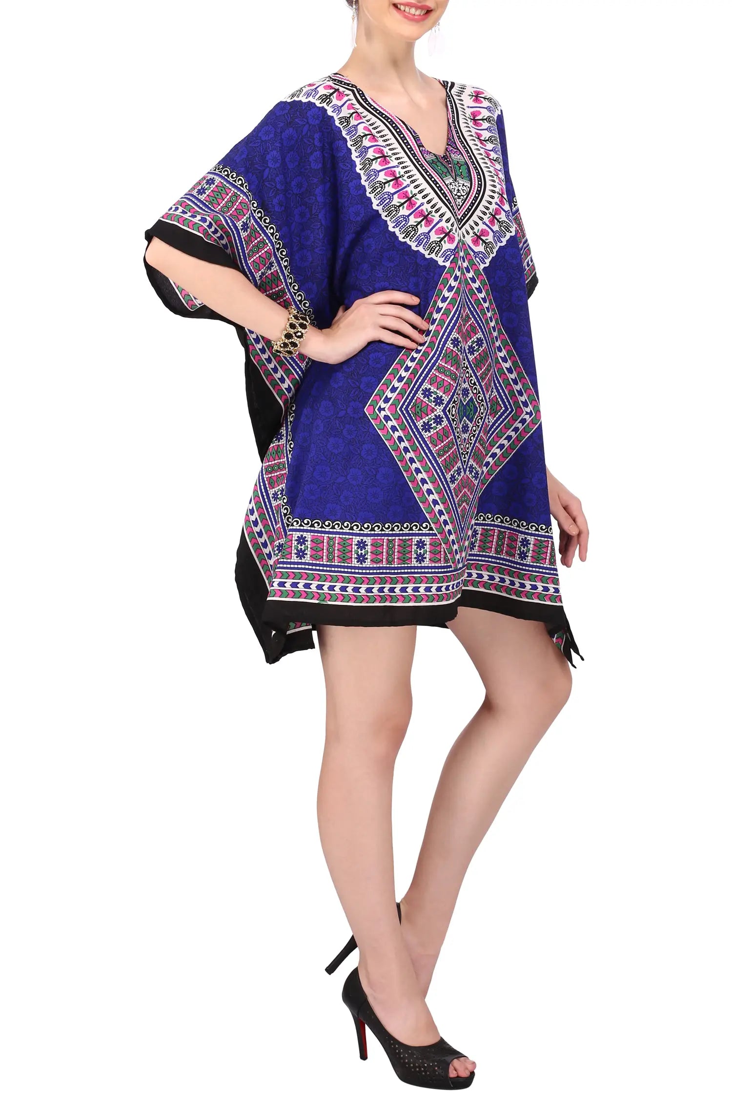 Women Short Kaftans Summer Holiday Caftan Dress 4 Colors S-3XL