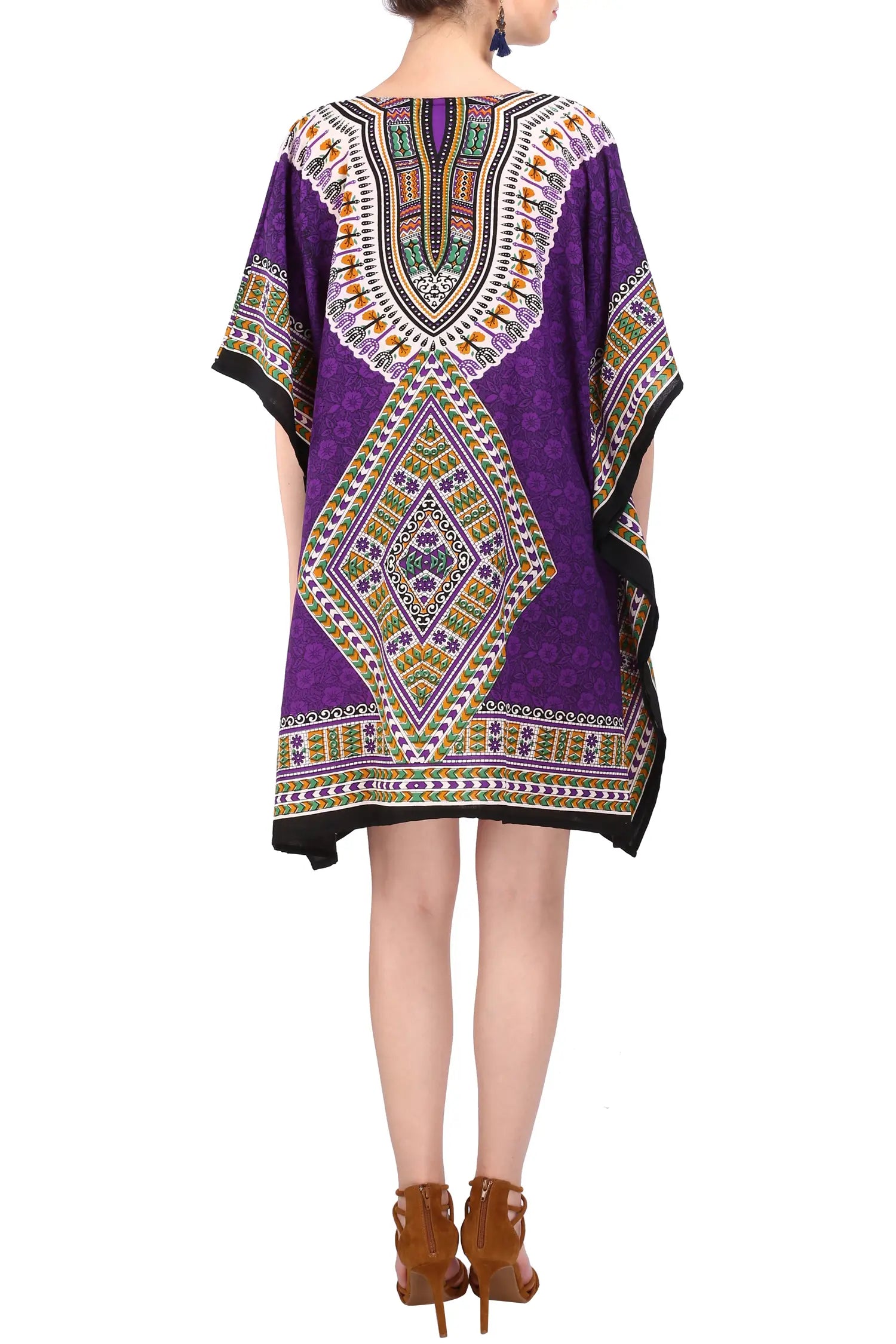 Women Short Kaftans Summer Holiday Caftan Dress 4 Colors S-3XL