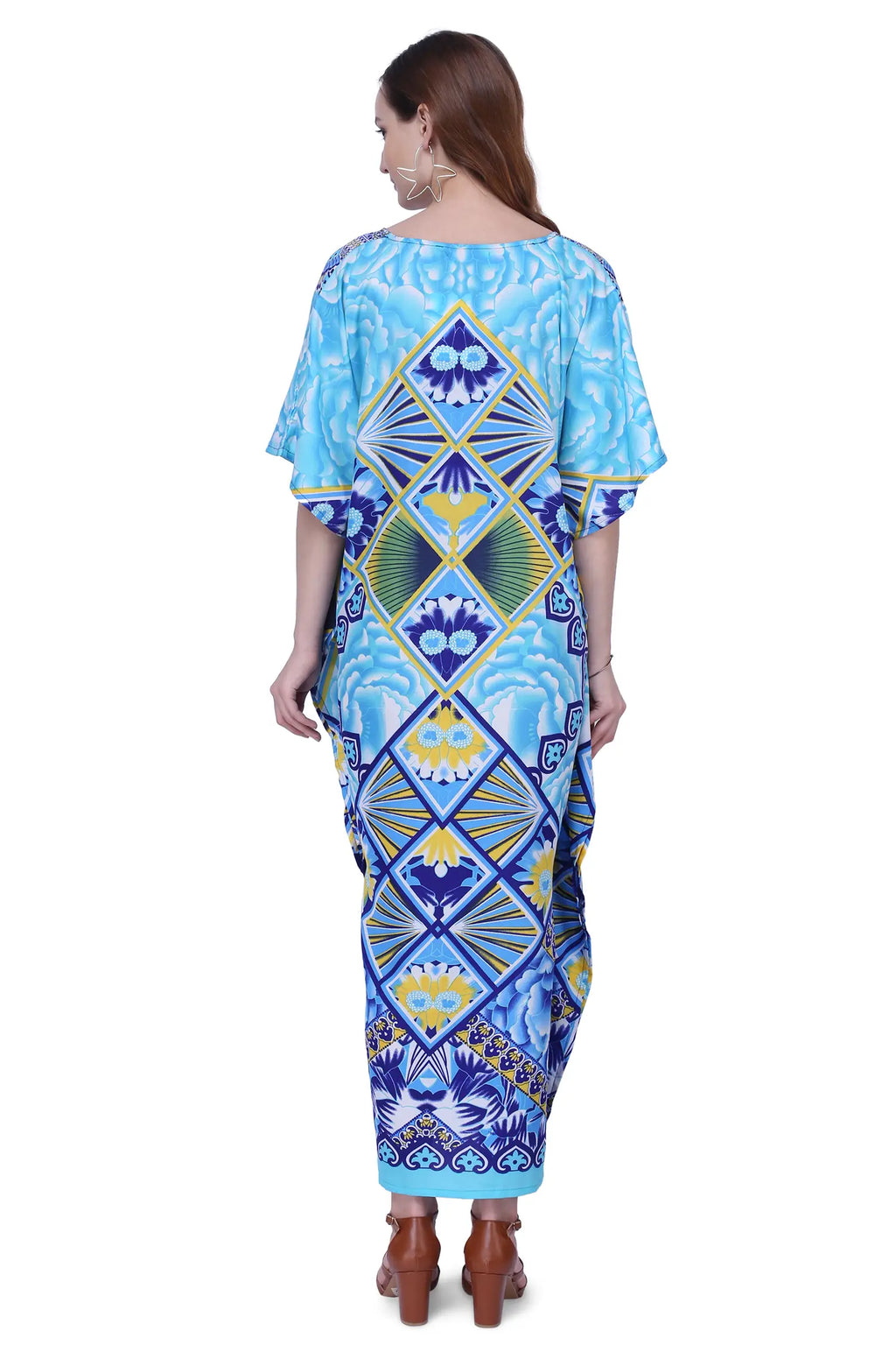 Women Long Kaftans Summer Holiday Caftan Dress 3 Colors S-3XL
