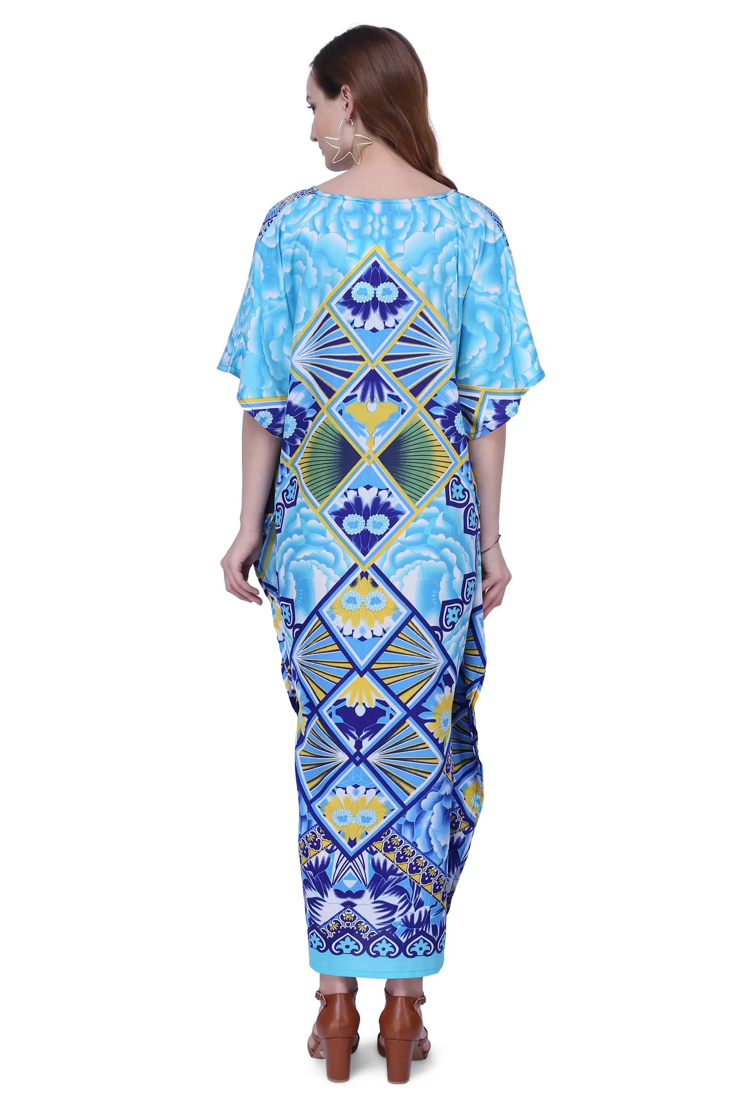 Women Long Kaftans Summer Holiday Caftan Dress 3 Colors S-3XL