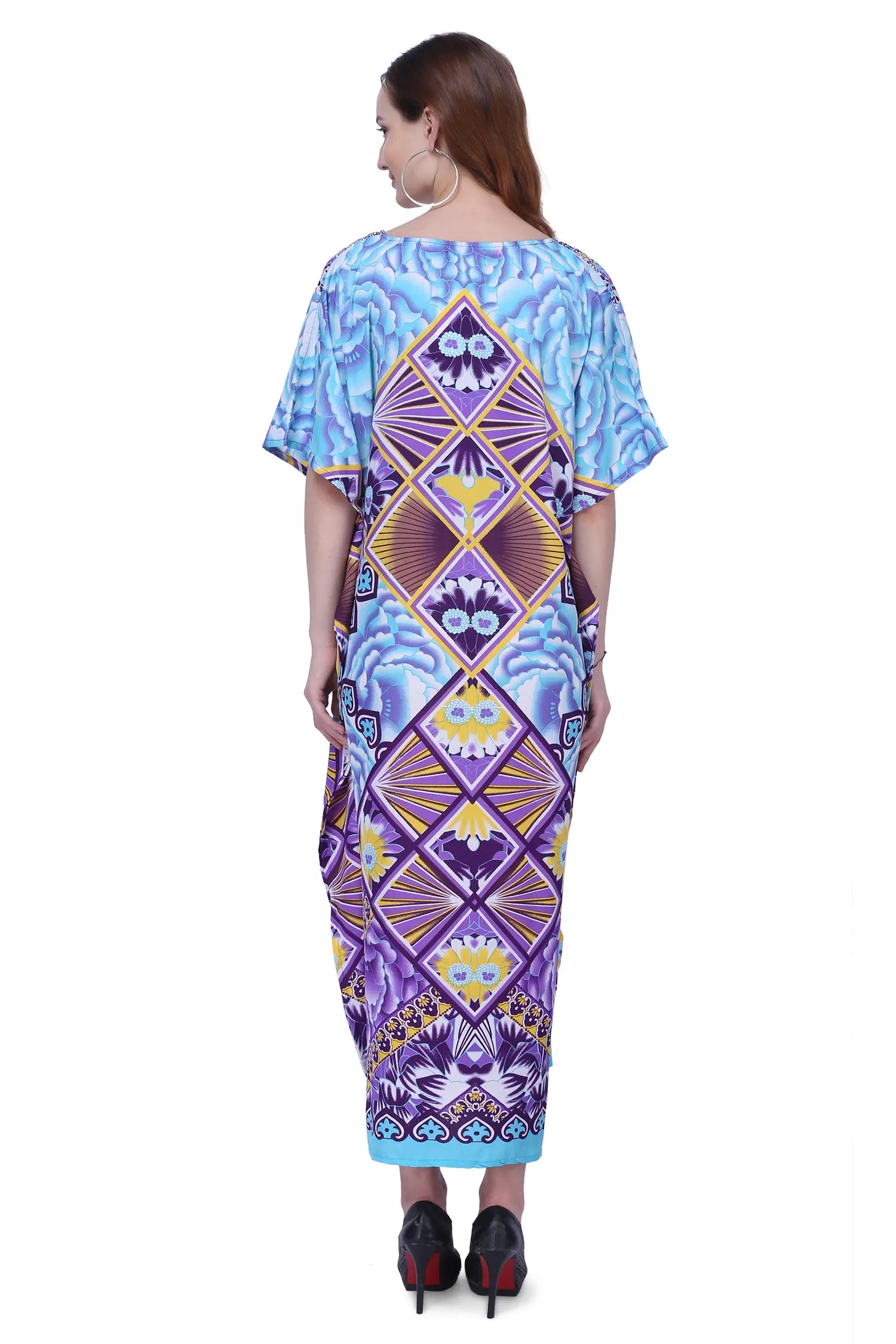 Women Long Kaftans Summer Holiday Caftan Dress 3 Colors S-3XL