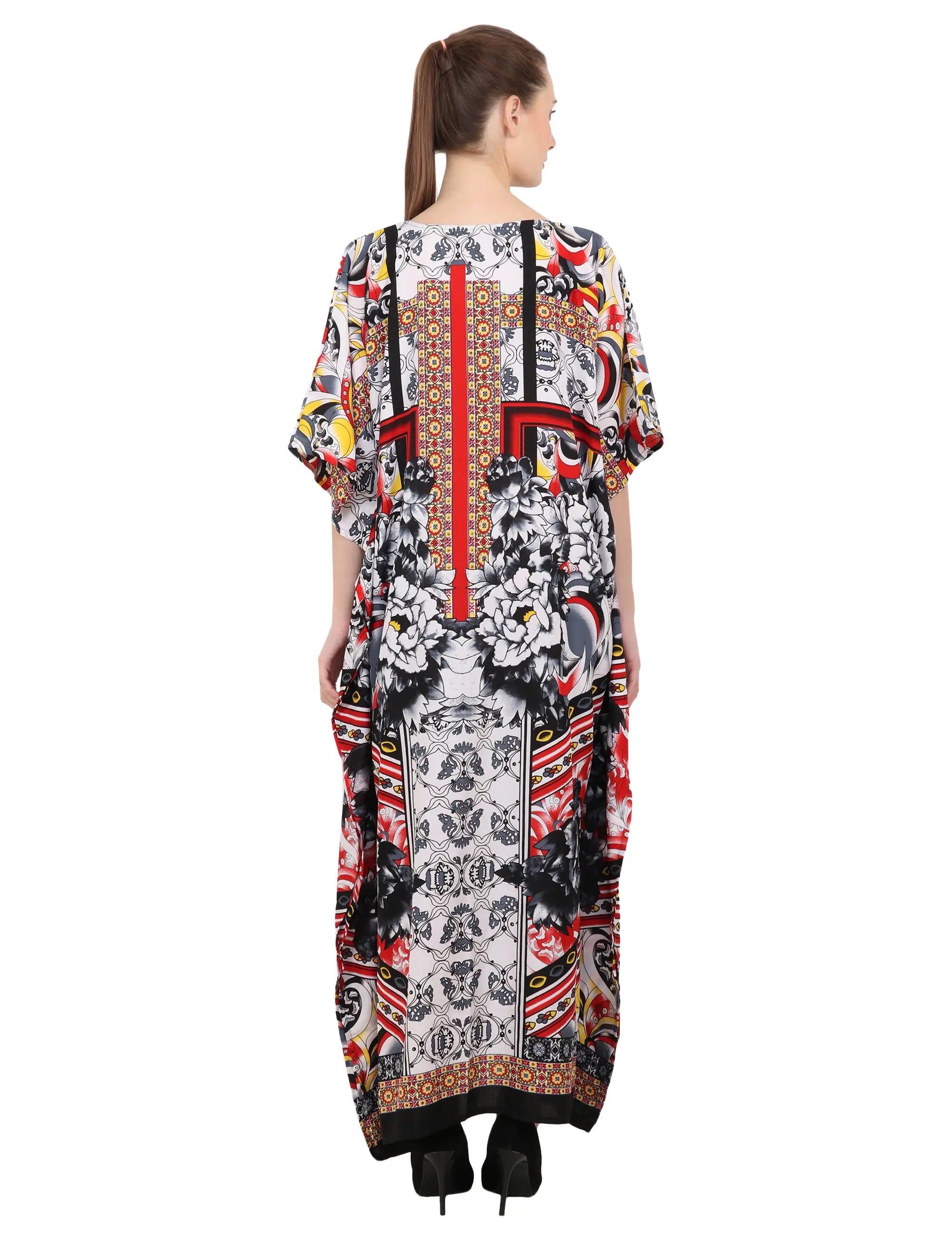 Women Long Kaftans Summer Holiday Caftan Dress 4 Colors S-3XL