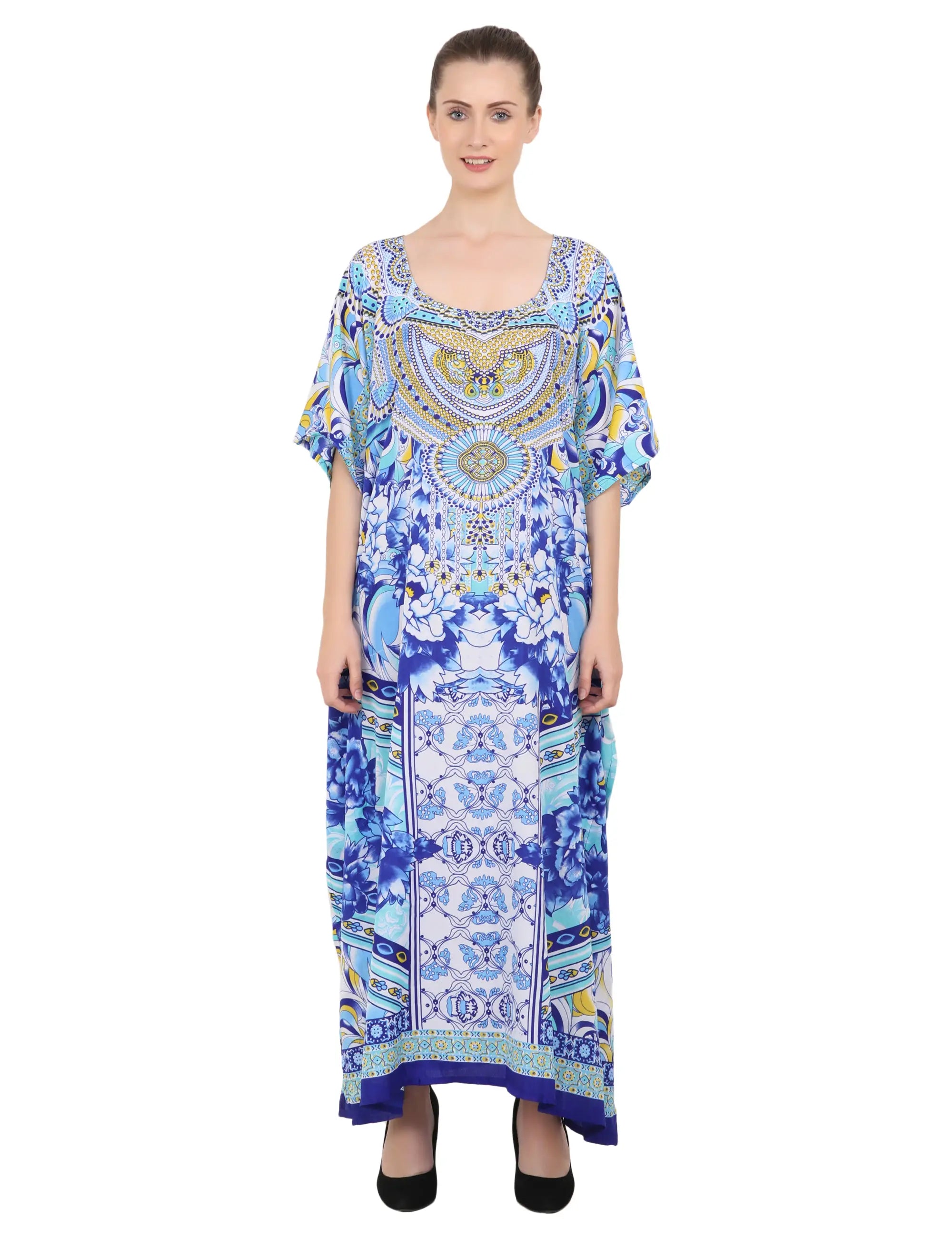 Women Long Kaftans Summer Holiday Caftan Dress 4 Colors S-3XL
