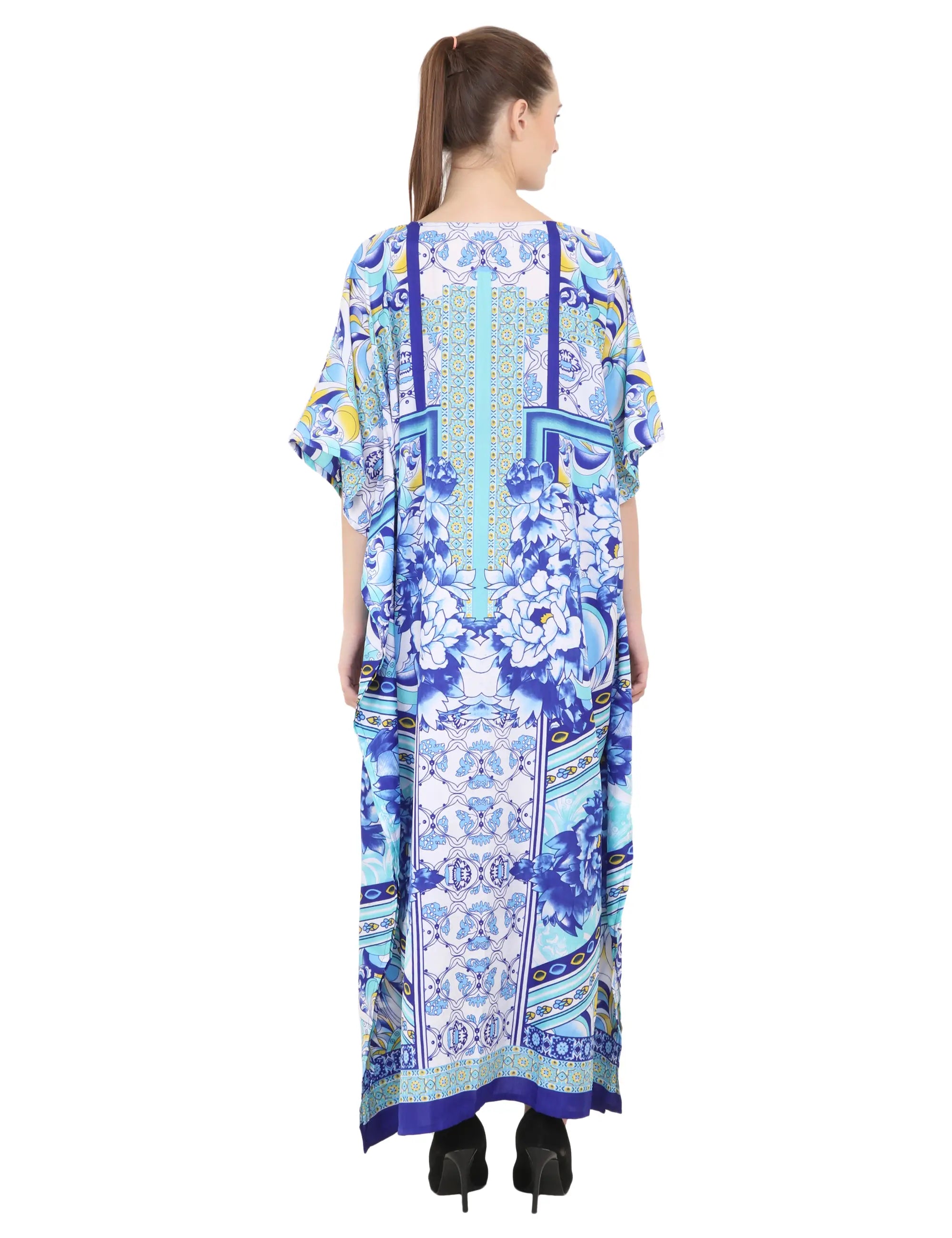 Women Long Kaftans Summer Holiday Caftan Dress 4 Colors S-3XL