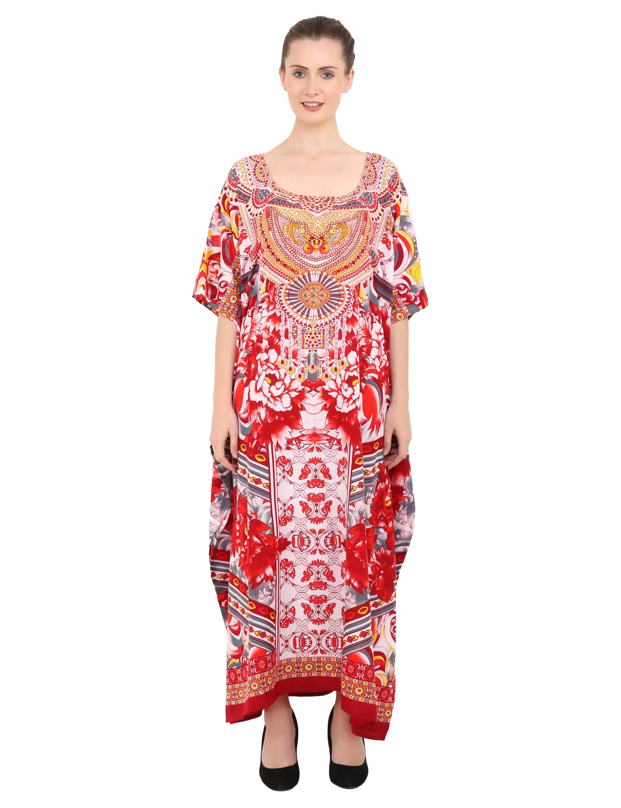 Women Long Kaftans Summer Holiday Caftan Dress 4 Colors S-3XL