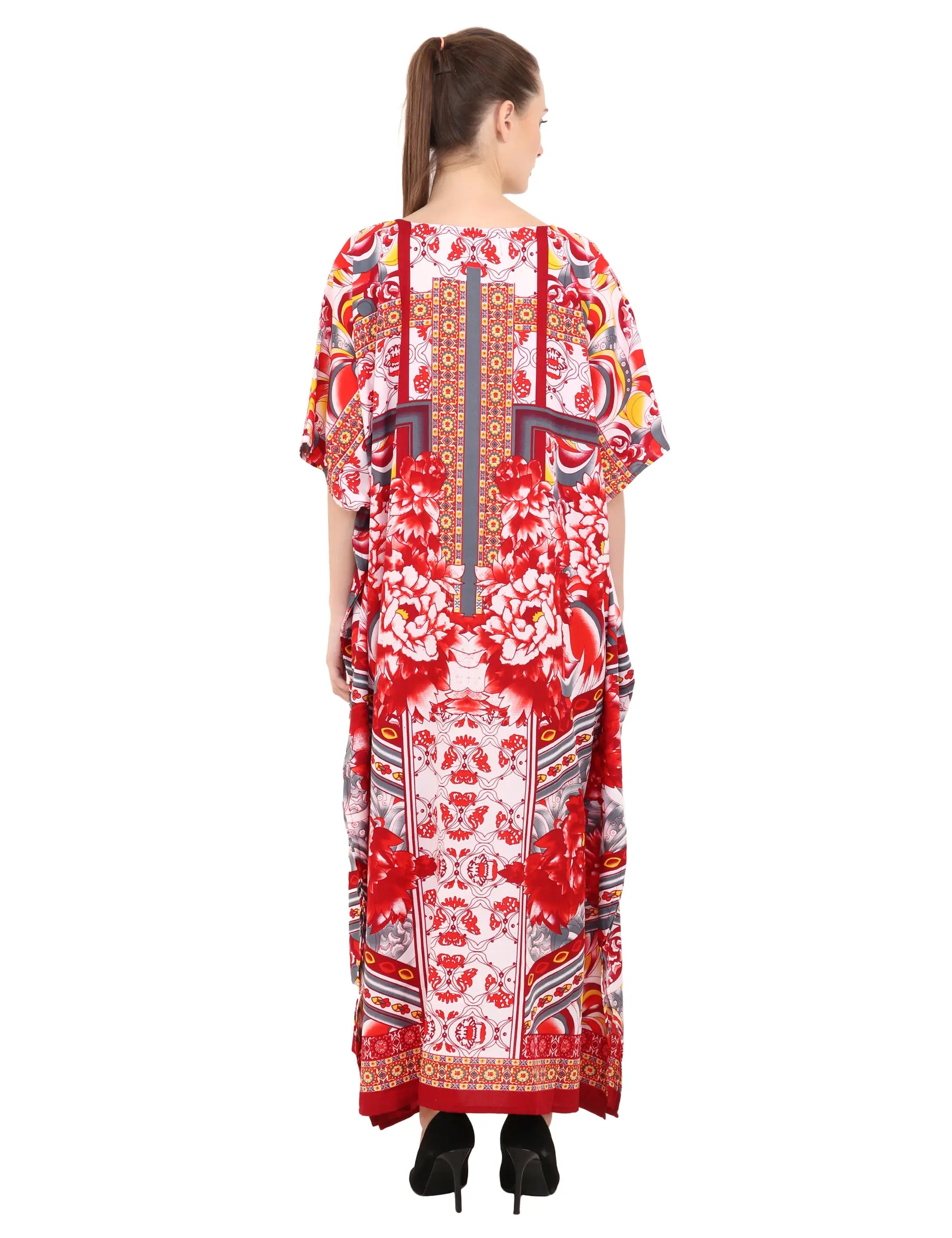Women Long Kaftans Summer Holiday Caftan Dress 4 Colors S-3XL