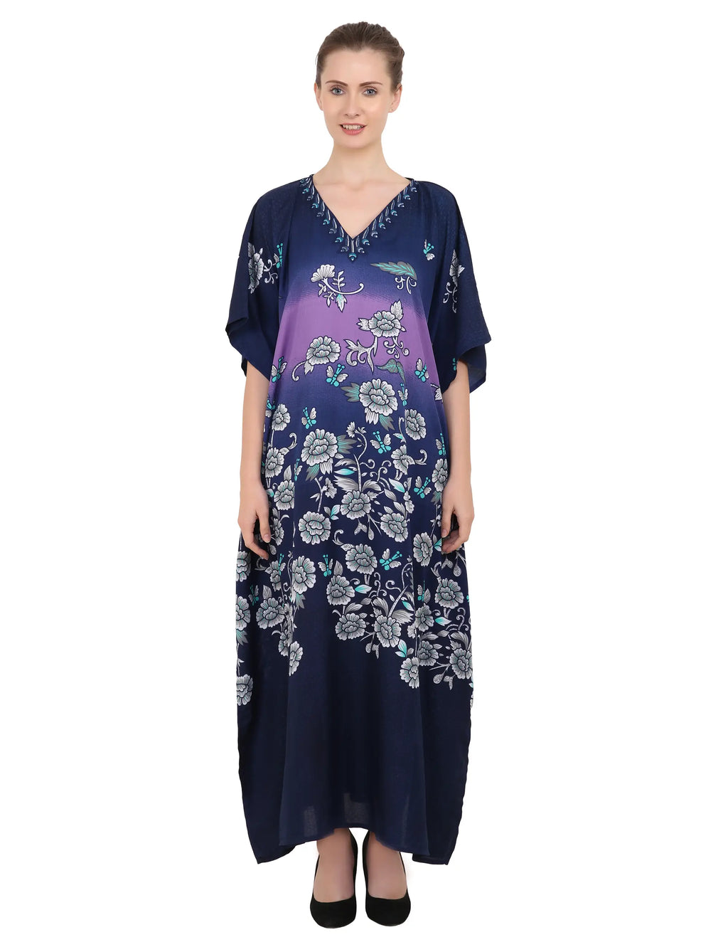 Women Long Kaftans Summer Holiday Caftan Dress 4 Colors S-3XL