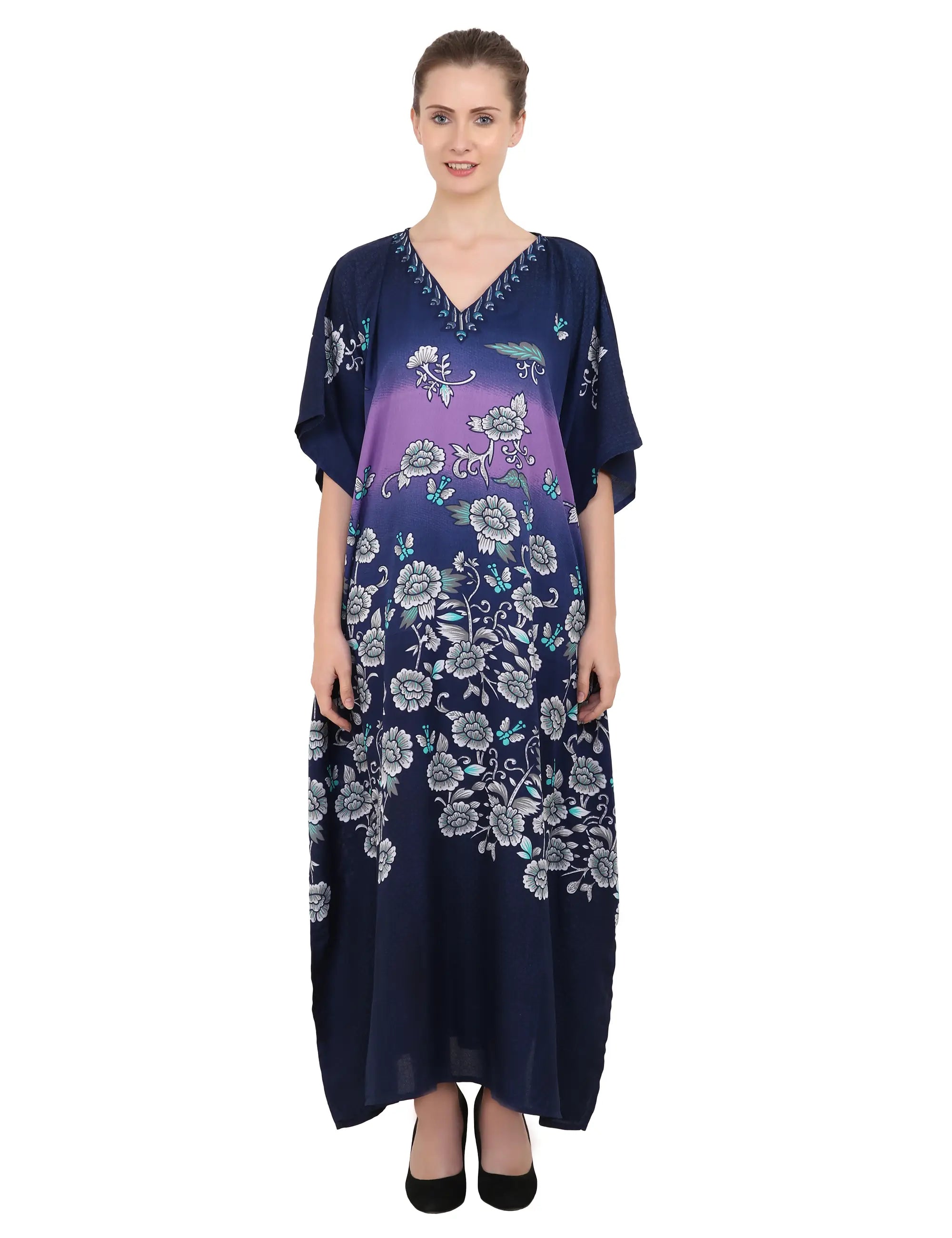 Women Long Kaftans Summer Holiday Caftan Dress 4 Colors S-3XL