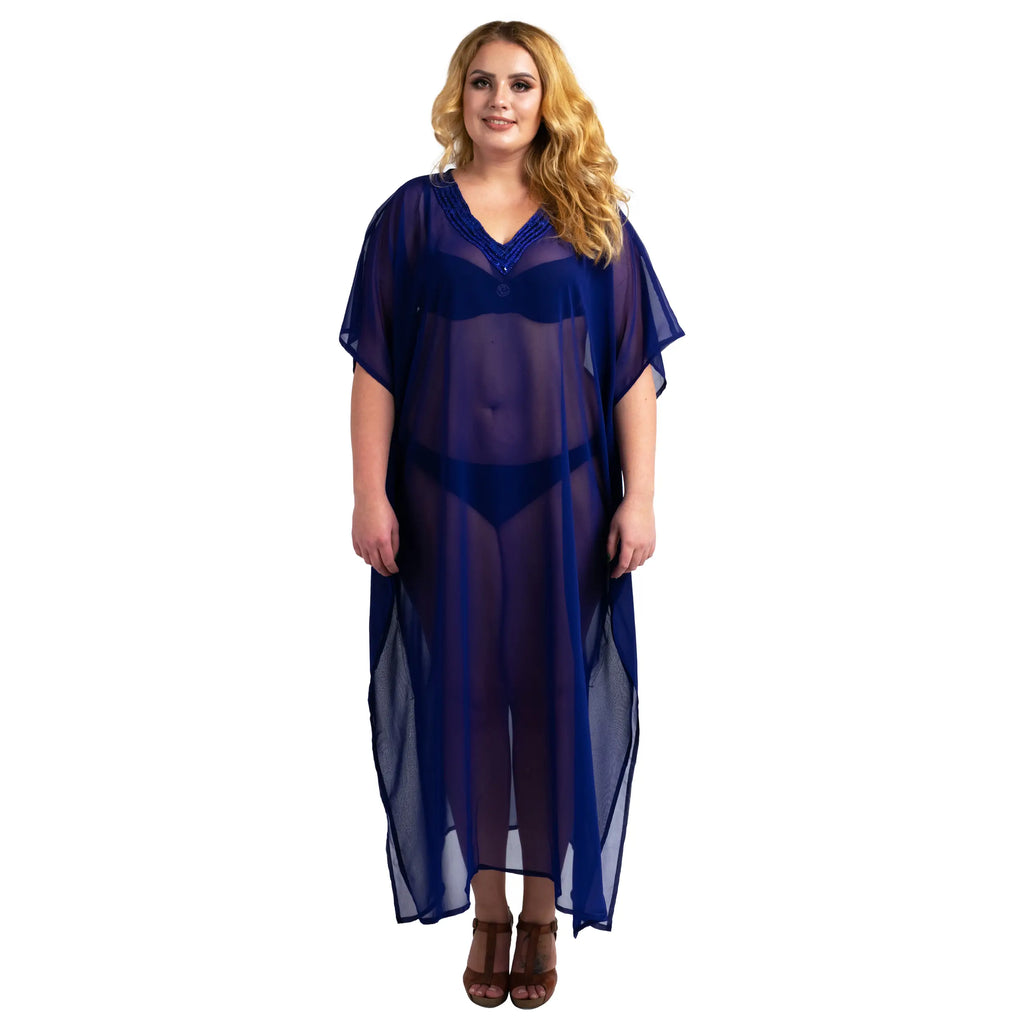 Women Long Kaftans Beach Caftan Dress 3 Colors S-3XL