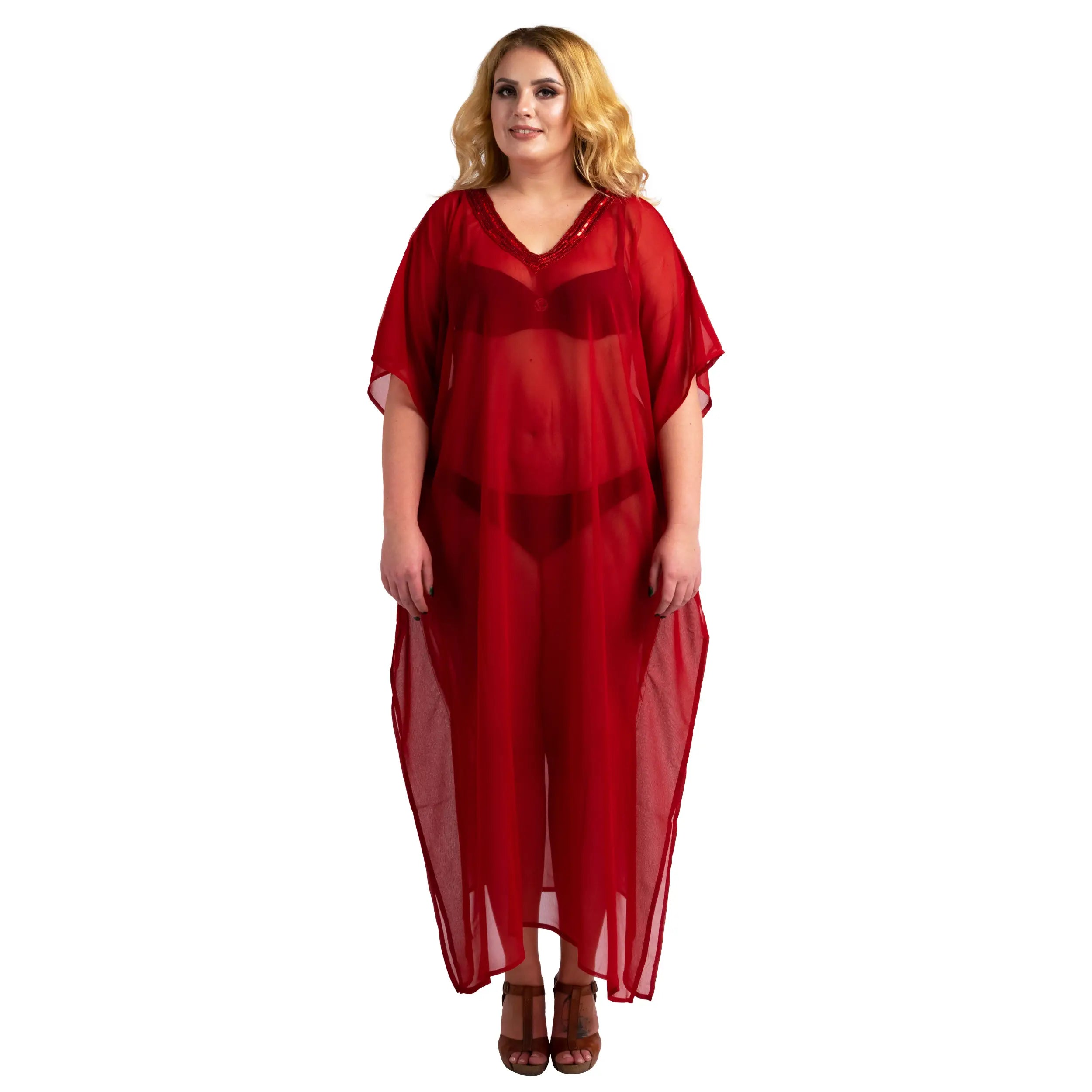 Women Long Kaftans Beach Caftan Dress 3 Colors S-3XL