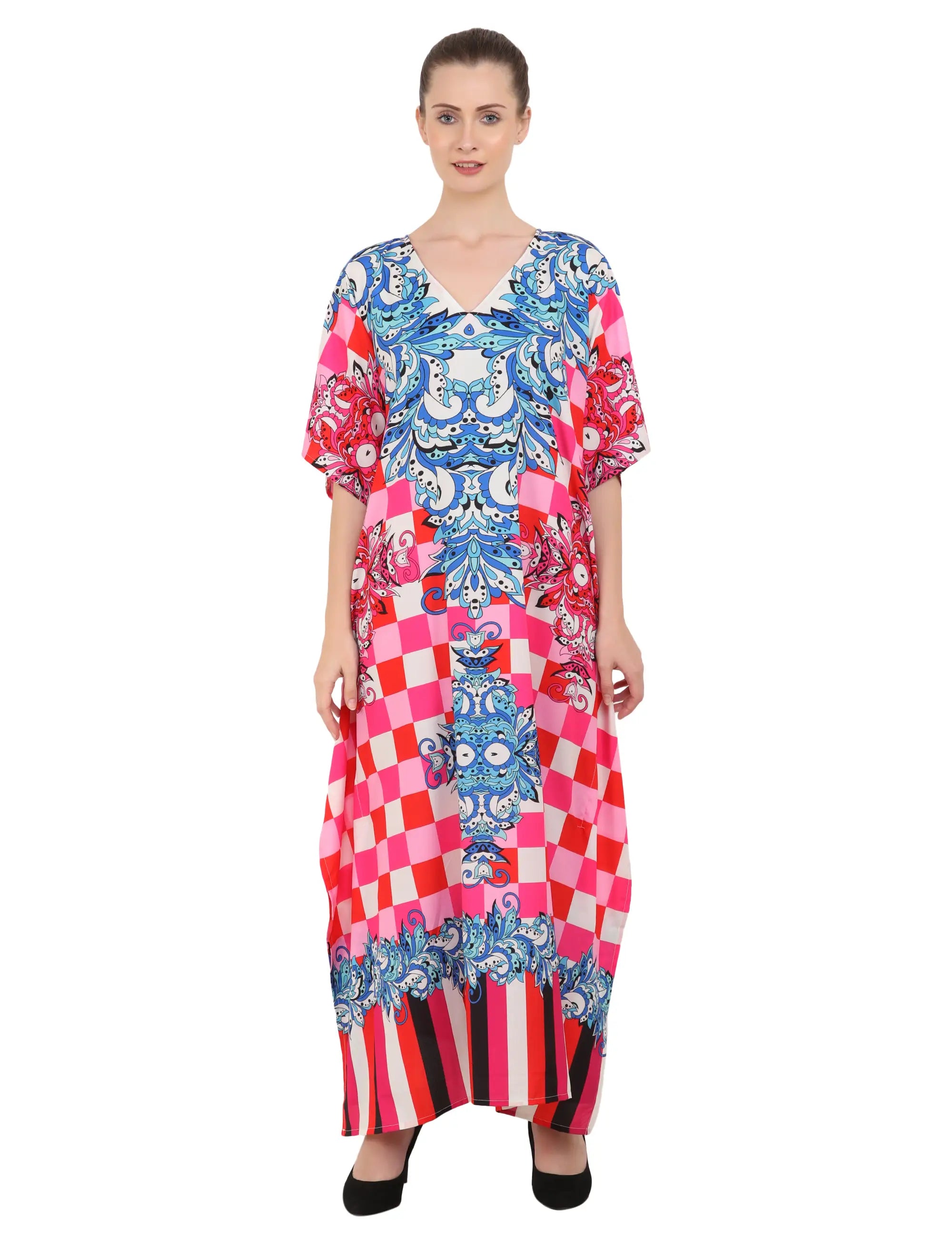 Women Long Kaftans Summer Holiday Caftan Dress 6 Colors S-3XL