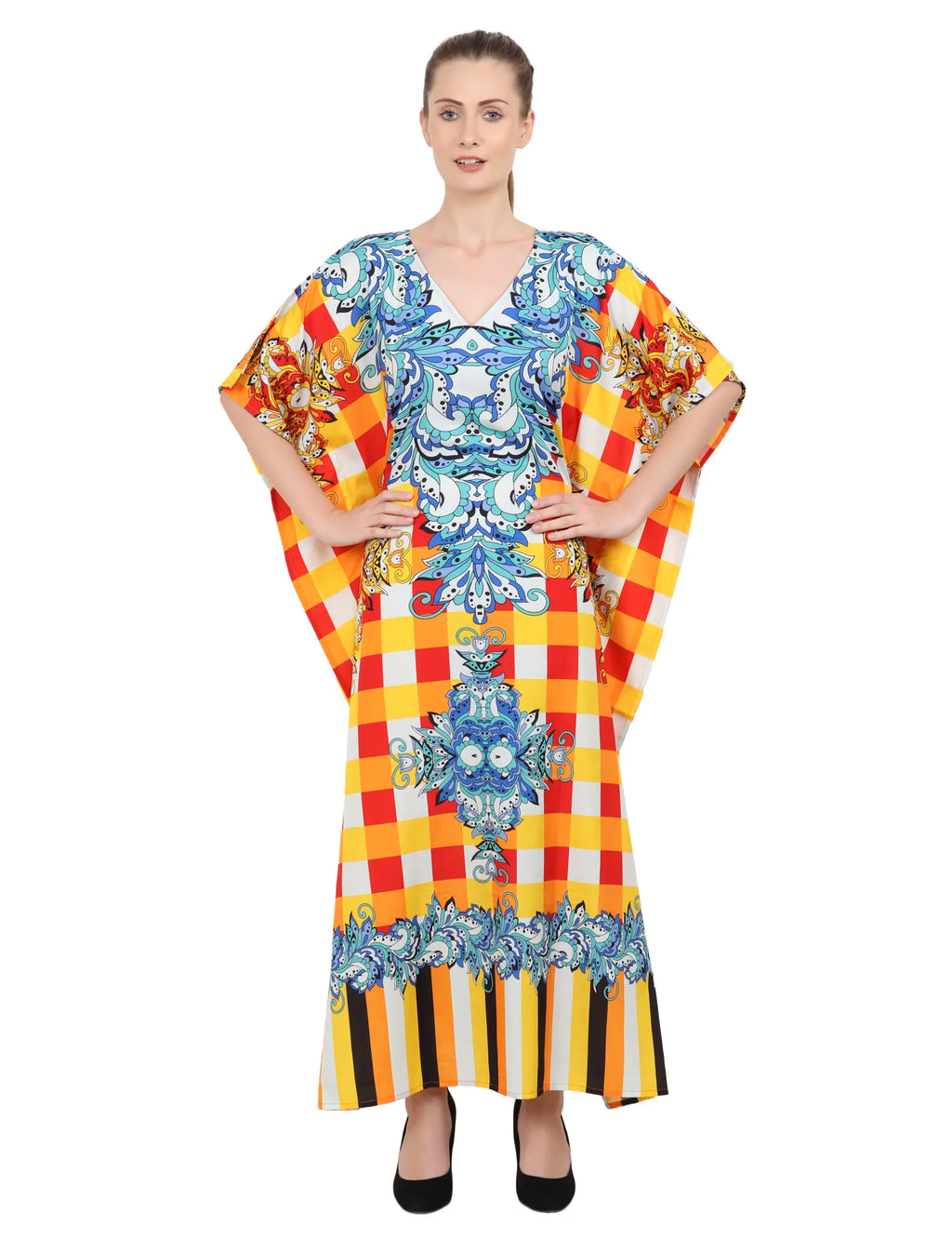 Women Long Kaftans Summer Holiday Caftan Dress 6 Colors S-3XL