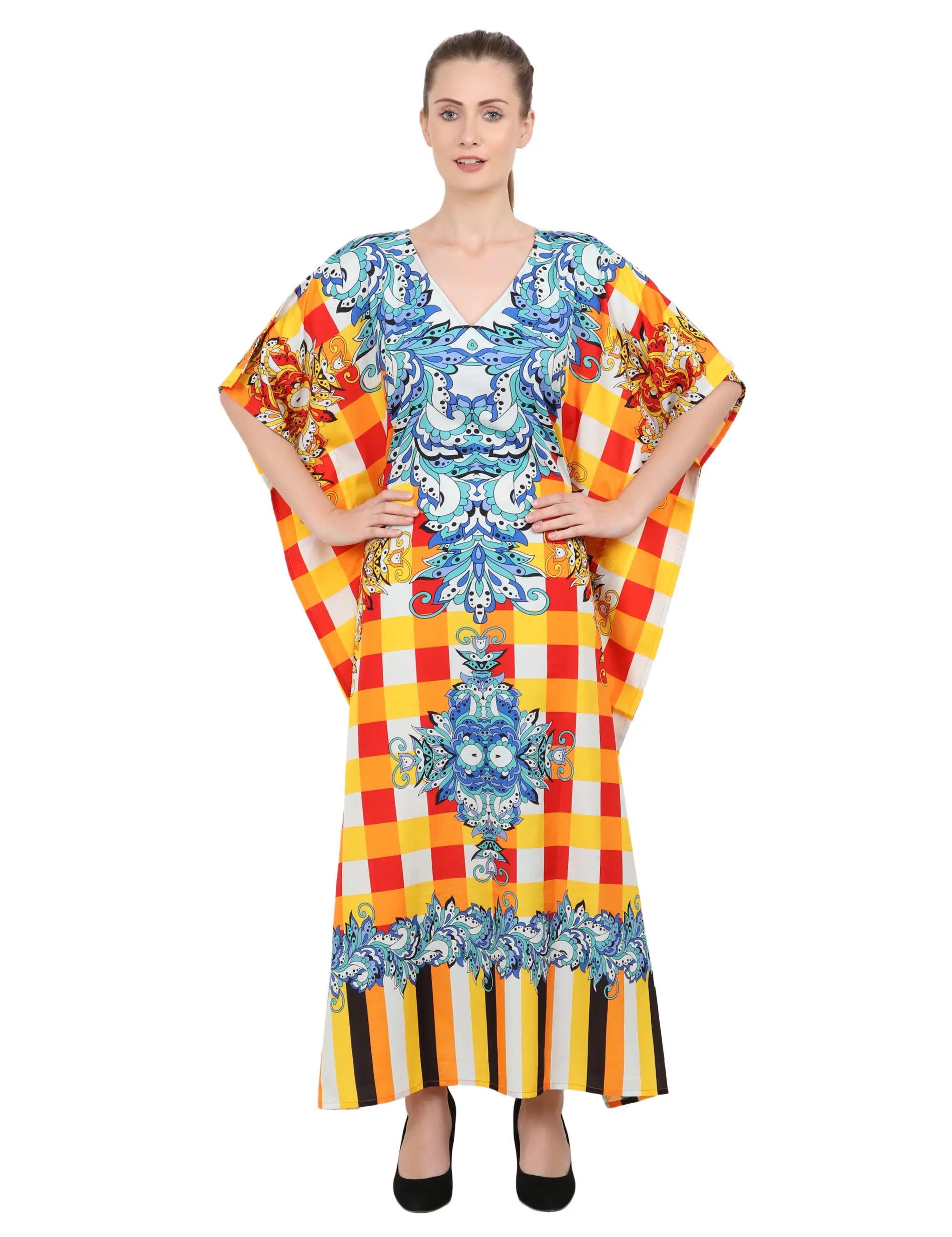 Women Long Kaftans Summer Holiday Caftan Dress 6 Colors S-3XL