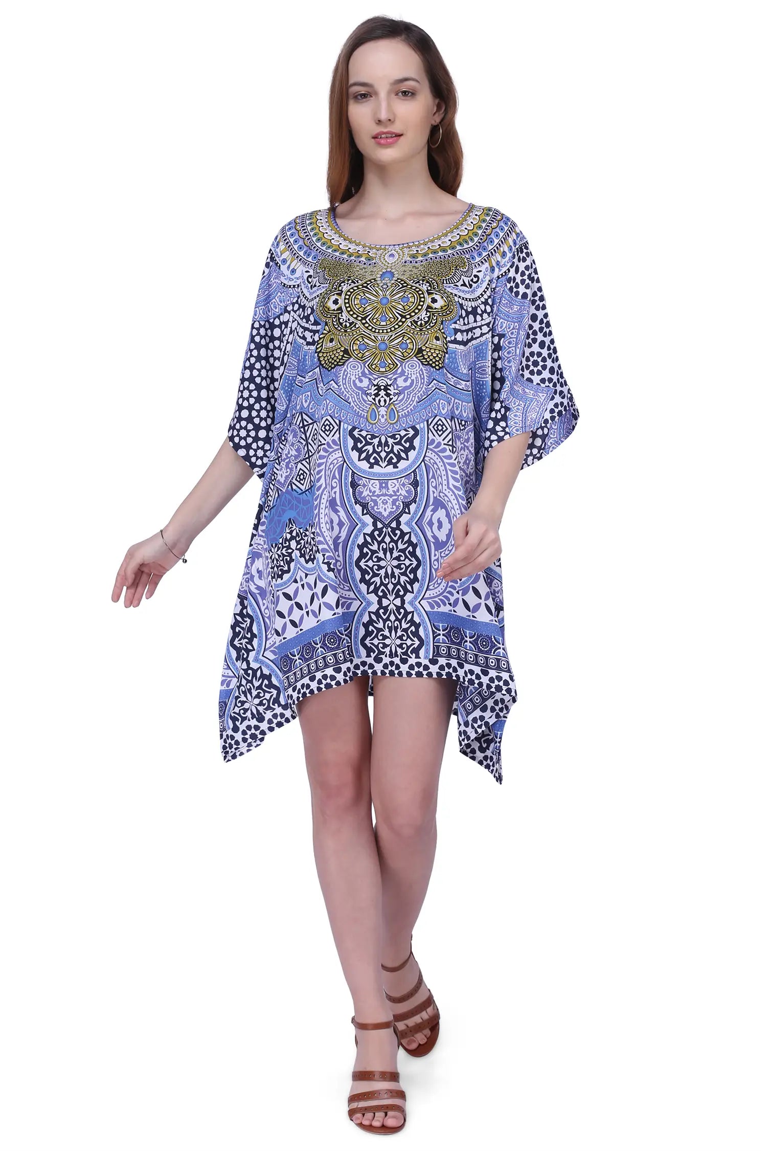 Women Long Kaftans Summer Holiday Caftan Dress 5 Colors S-3XL