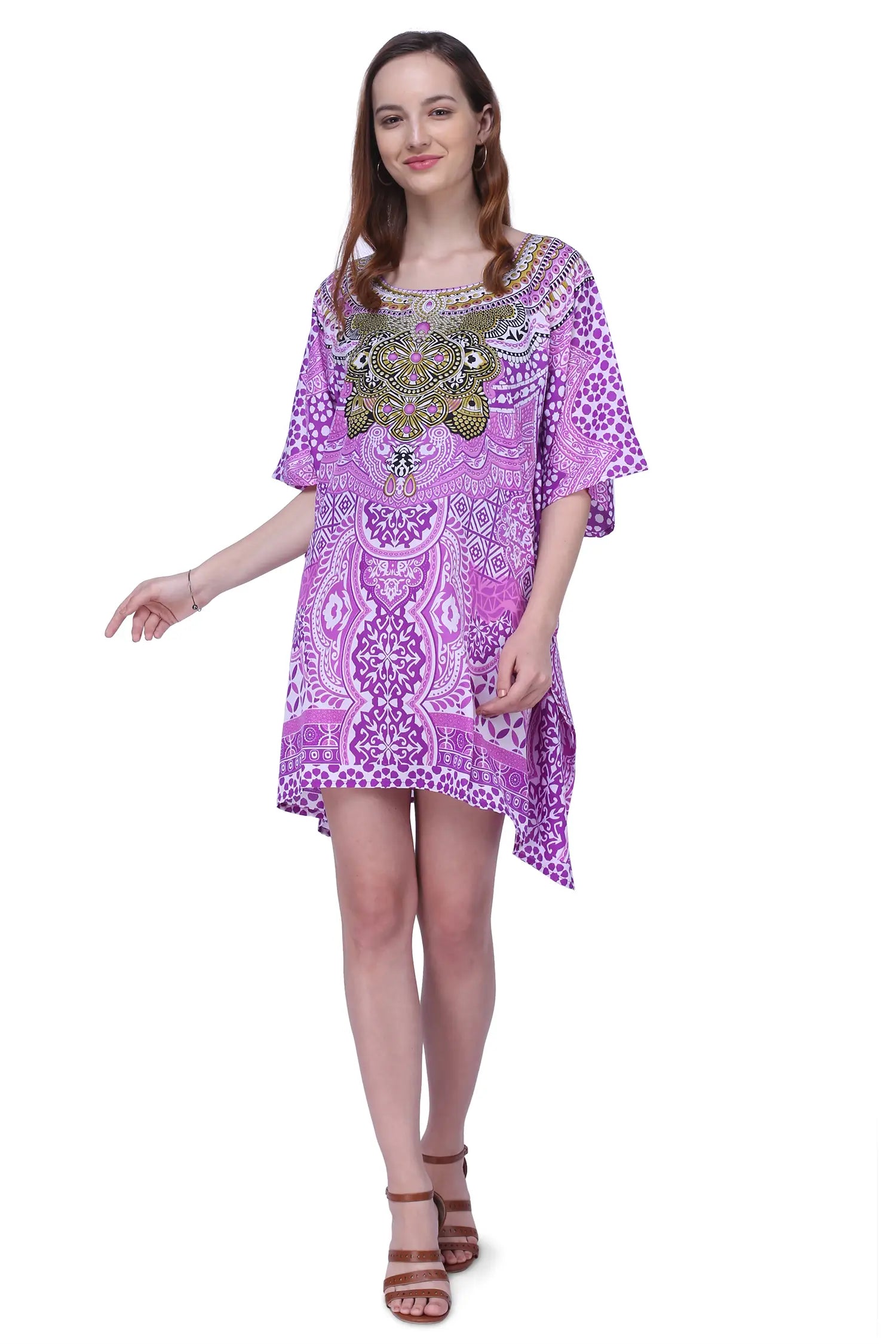 Women Long Kaftans Summer Holiday Caftan Dress 5 Colors S-3XL