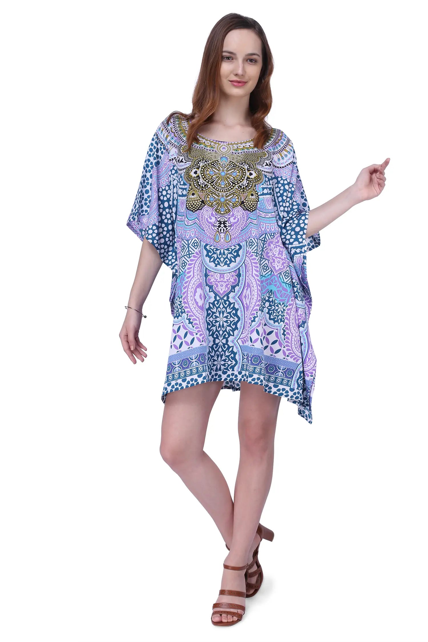 Women Long Kaftans Summer Holiday Caftan Dress 5 Colors S-3XL