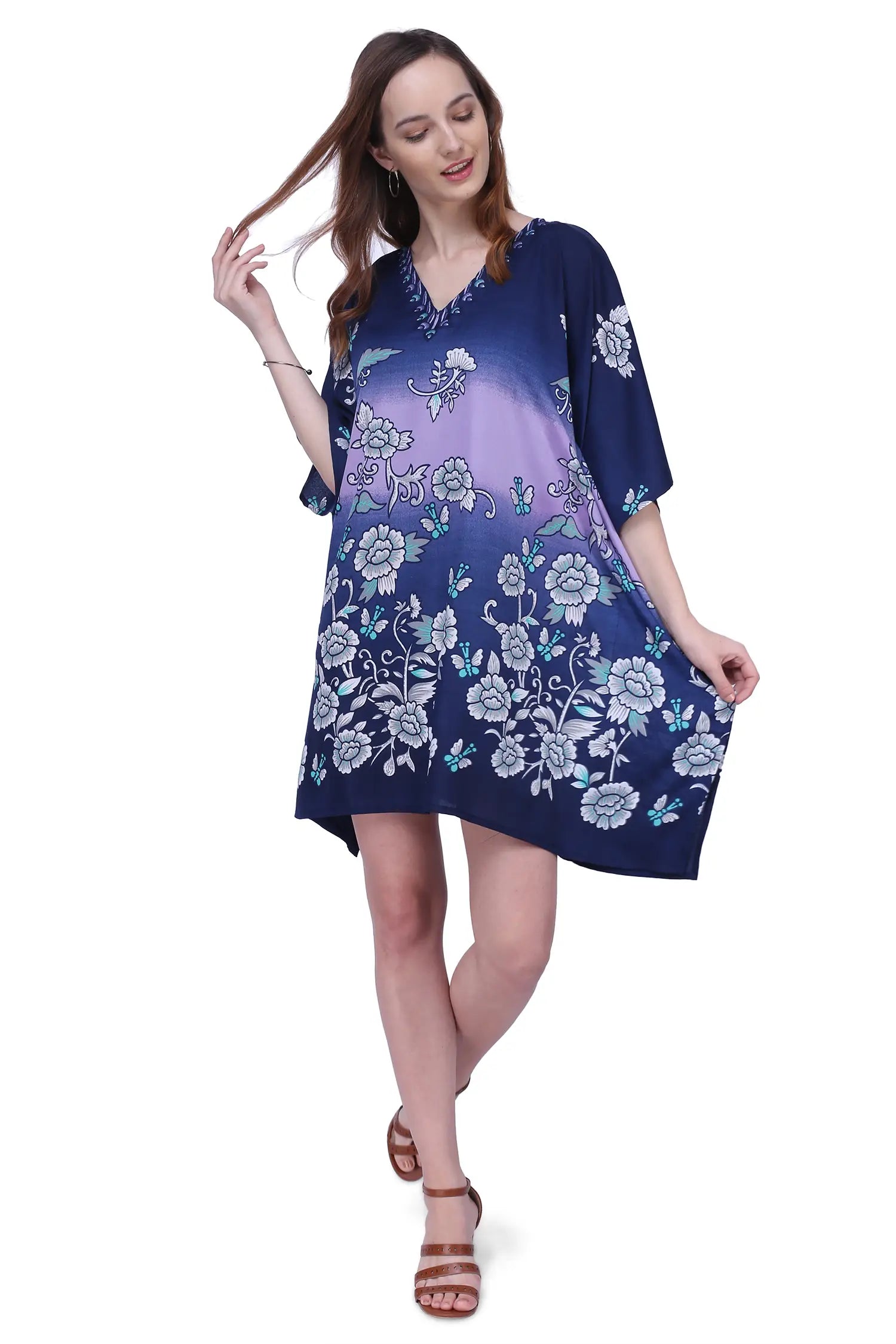 Women Long Kaftans Summer Holiday Caftan Dress 5 Colors S-3XL