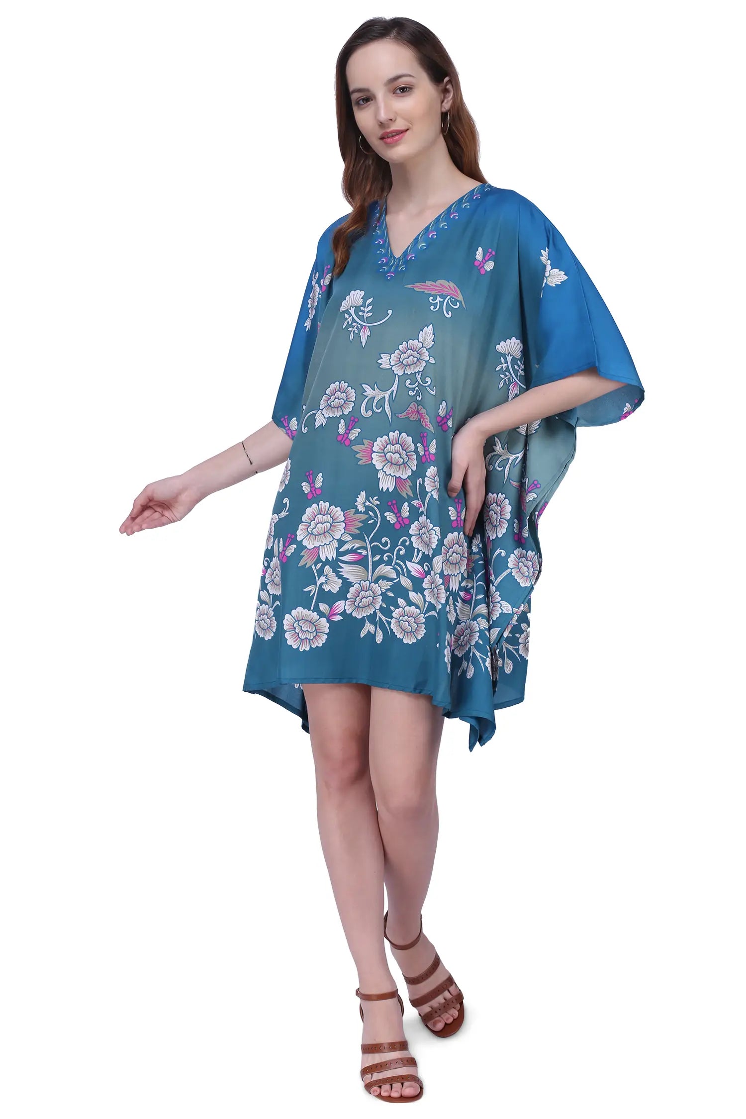 Women Long Kaftans Summer Holiday Caftan Dress 5 Colors S-3XL