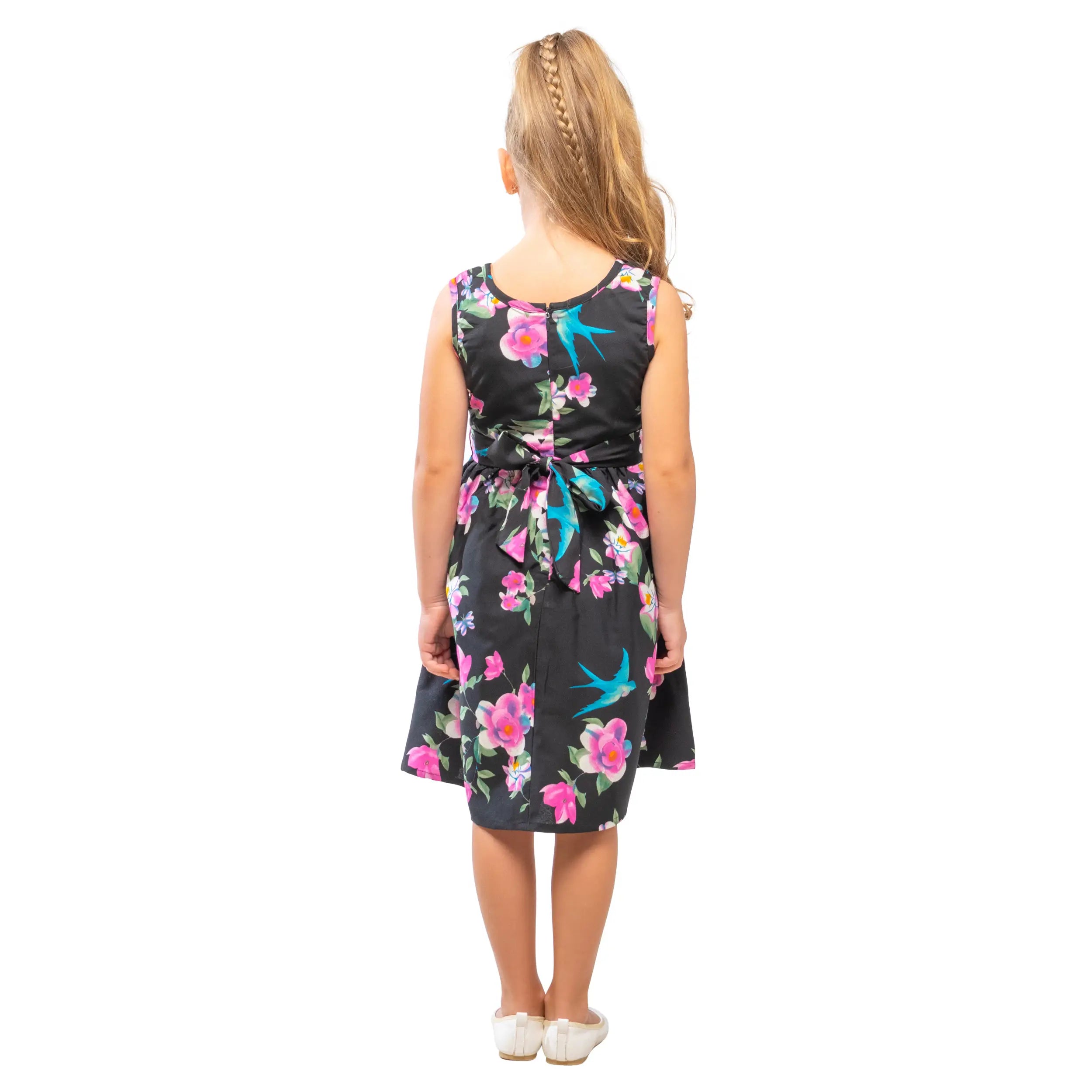 Girls Kids Vintage Audrey Hepburn Style sizes Floral Print - Available in 3 Colors