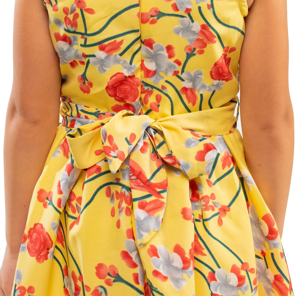 Girls Kids Vintage Style Shoulder Bow Dresses sizes from Bird Print - Available in 3 Colors