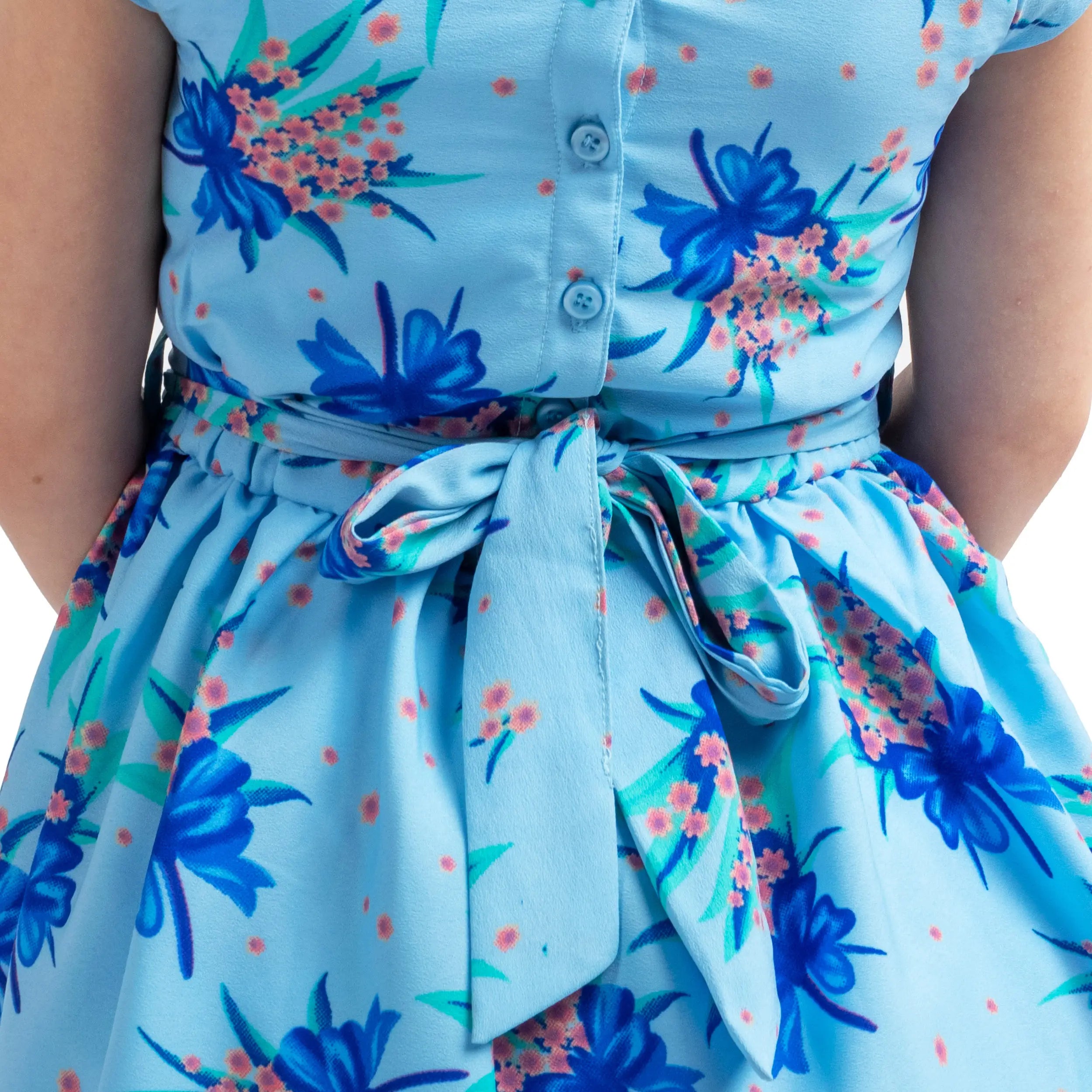 Girls Kids Vintage Style Peter Pan Collar Dresses Butterfly Print - Available in 3 Colors