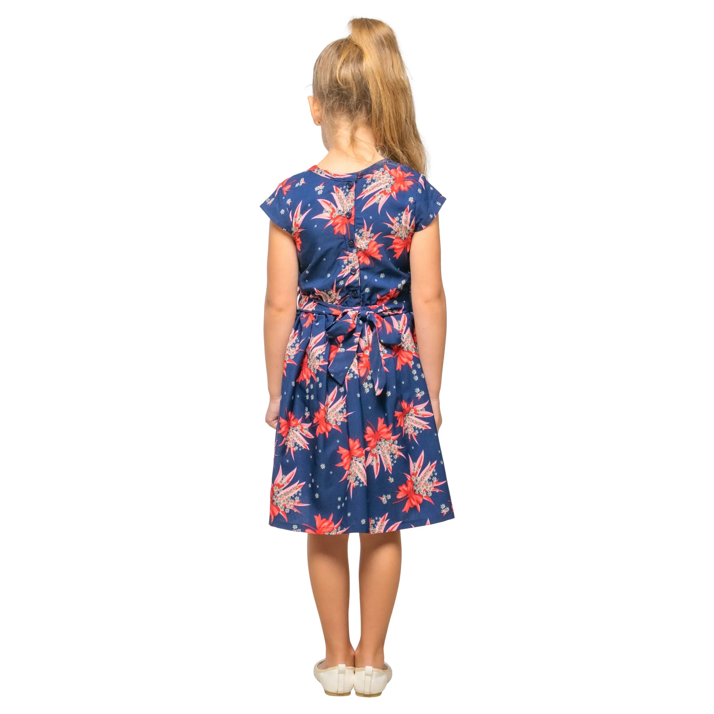 Girls Kids Vintage Style Peter Pan Collar Dresses Butterfly Print - Available in 3 Colors