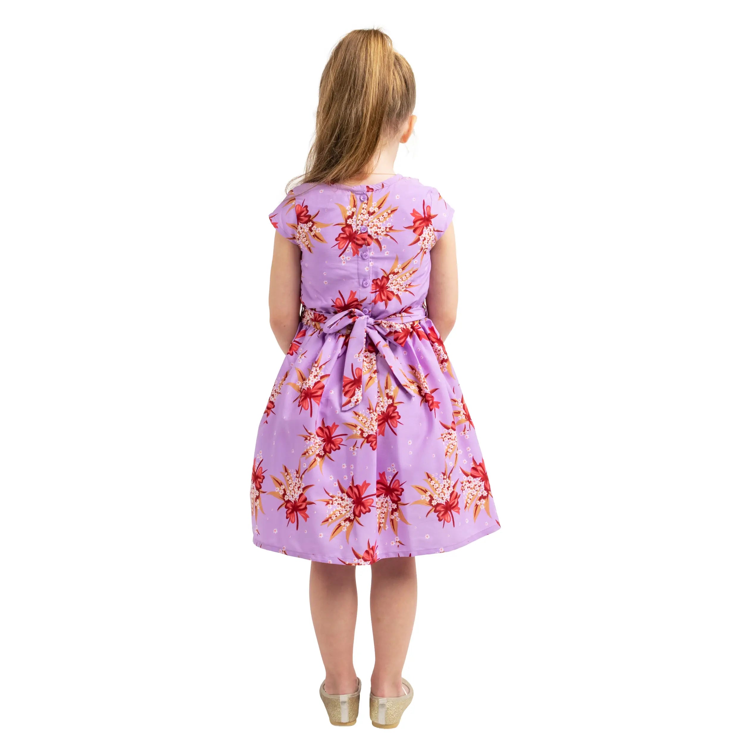 Girls Kids Vintage Style Peter Pan Collar Dresses Butterfly Print - Available in 3 Colors