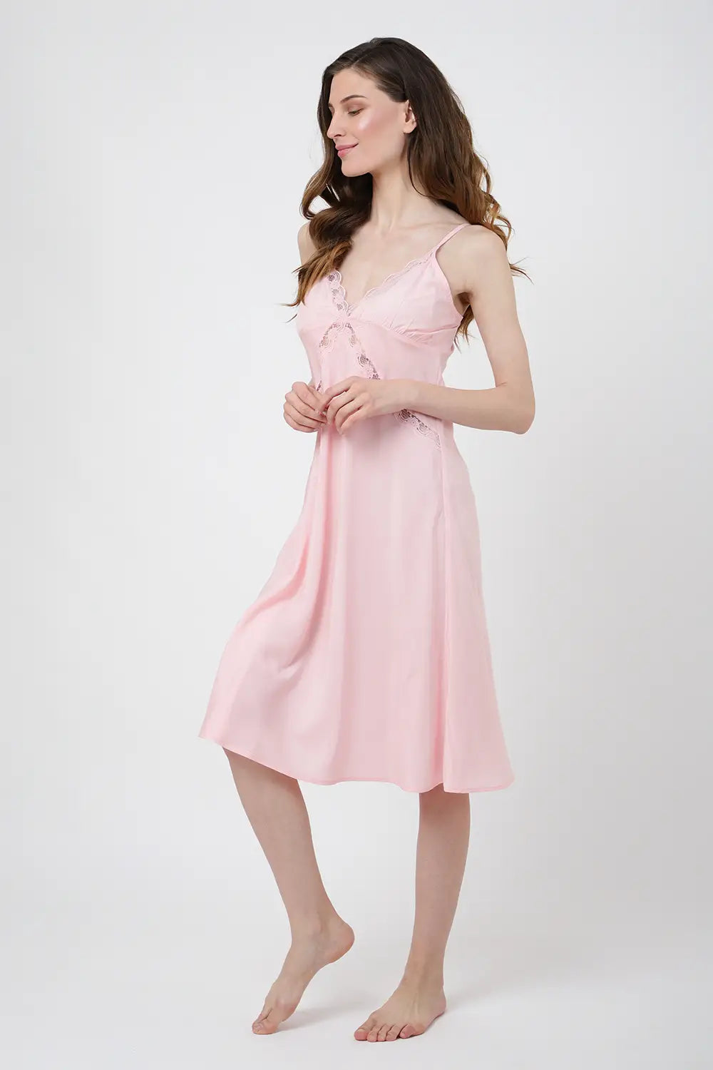 Nightdress for Women – Women's Nightgowns & Sleepshirts for Women Soft Rayon – Women’s Nightgowns Sleeveless Sleepwear - V Neck Pullover Short Nightgowns, Pink, S-3XL