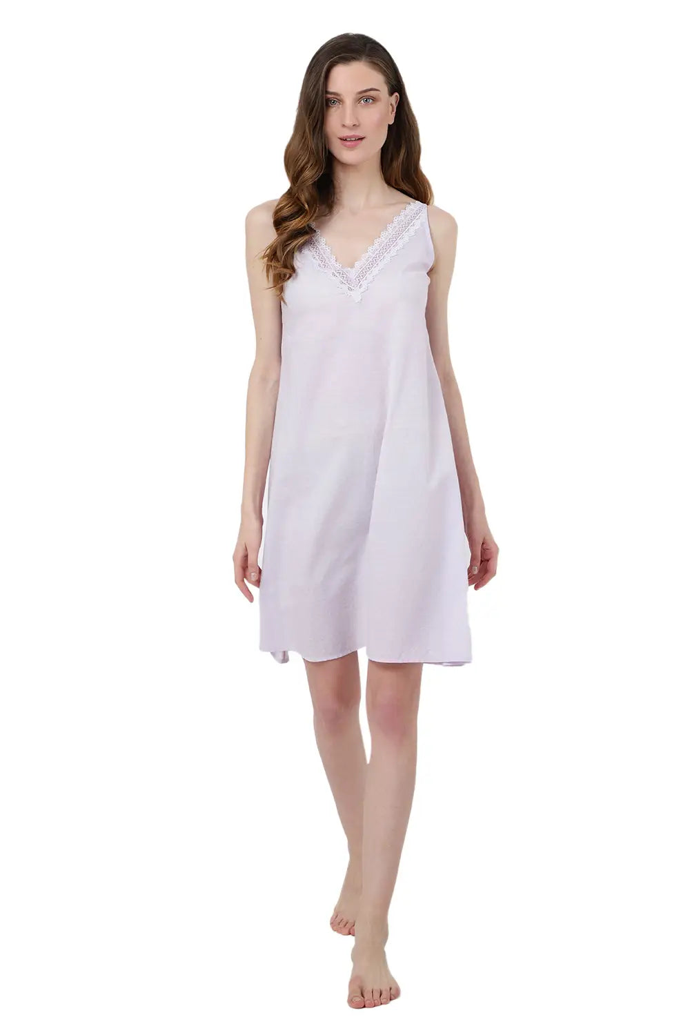 Nightdress for Women – Women's Nightgowns & Sleepshirts for Women Soft Rayon – Women’s Nightgowns Sleeveless Sleepwear - V Neck Pullover Short Nightgowns, Lilac, S-3XL