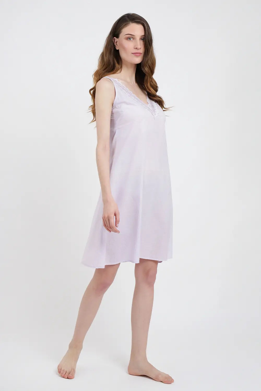 Nightdress for Women – Women's Nightgowns & Sleepshirts for Women Soft Rayon – Women’s Nightgowns Sleeveless Sleepwear - V Neck Pullover Short Nightgowns, Lilac, S-3XL
