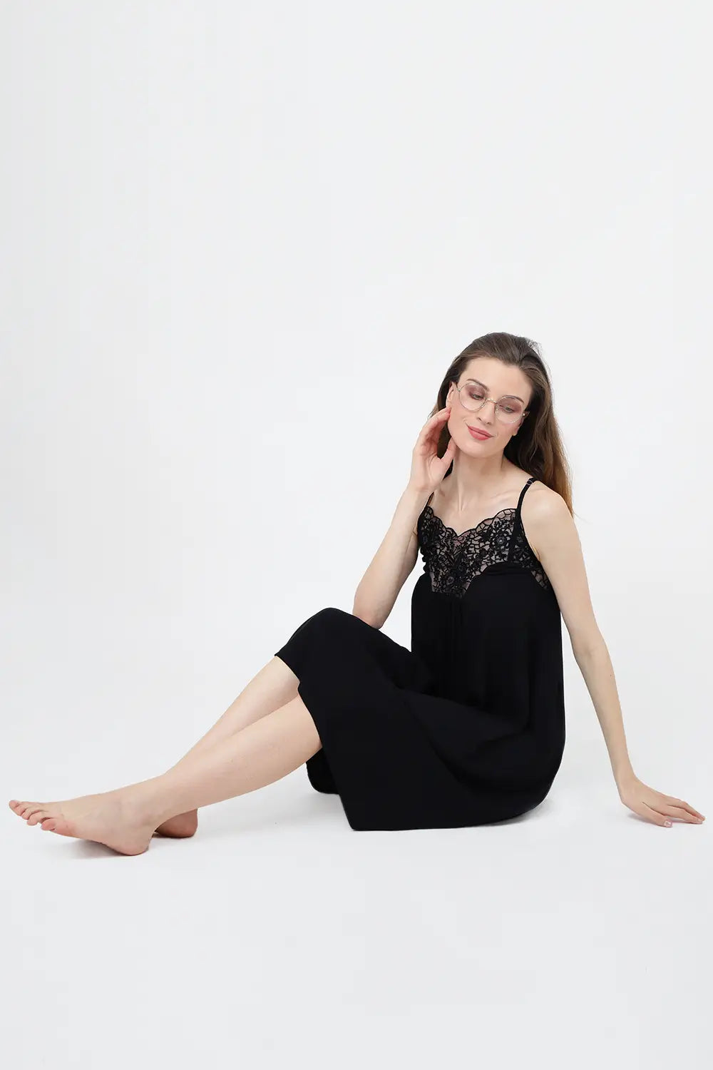 Nightdress for Women – Women's Nightgowns & Sleepshirts for Women Soft Rayon – Women’s Nightgowns Sleeveless Sleepwear - V Neck Pullover Short Nightgowns, Black, S-3XL
