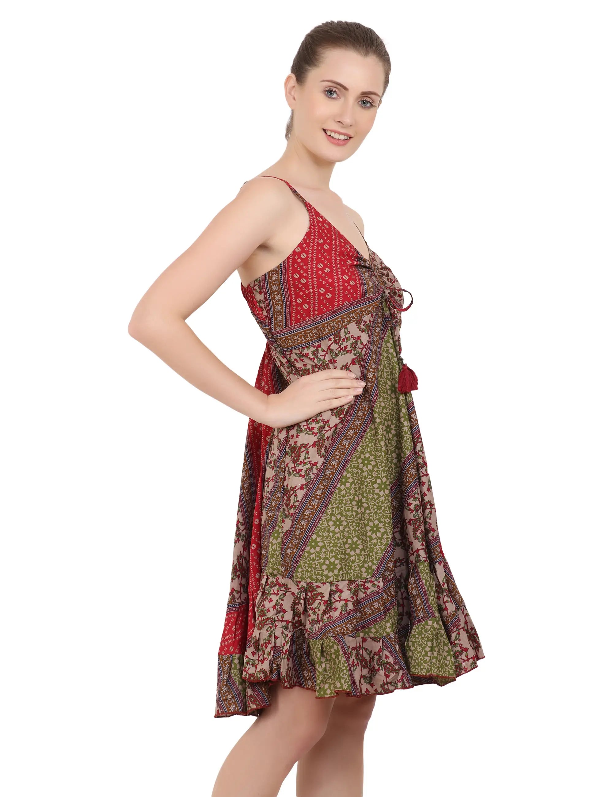 Women's Bohemian Inspired Casual Top Short Dresses in Two Sizes (P325)