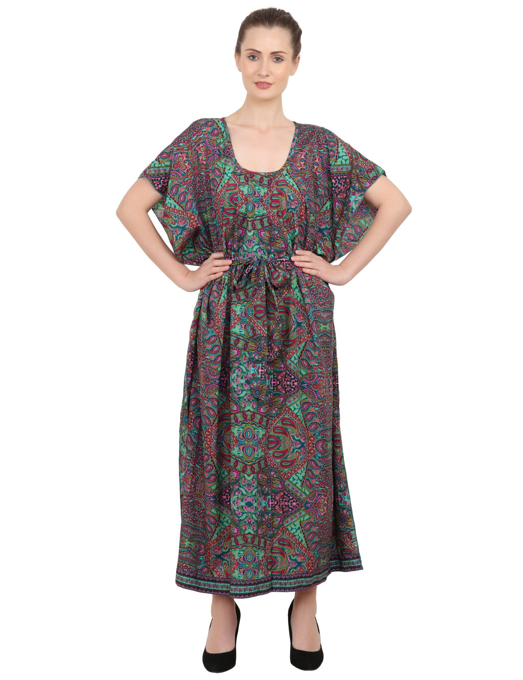 Ethnic Inspired Prints Women's Kaftan Dresses - One Size (P83)