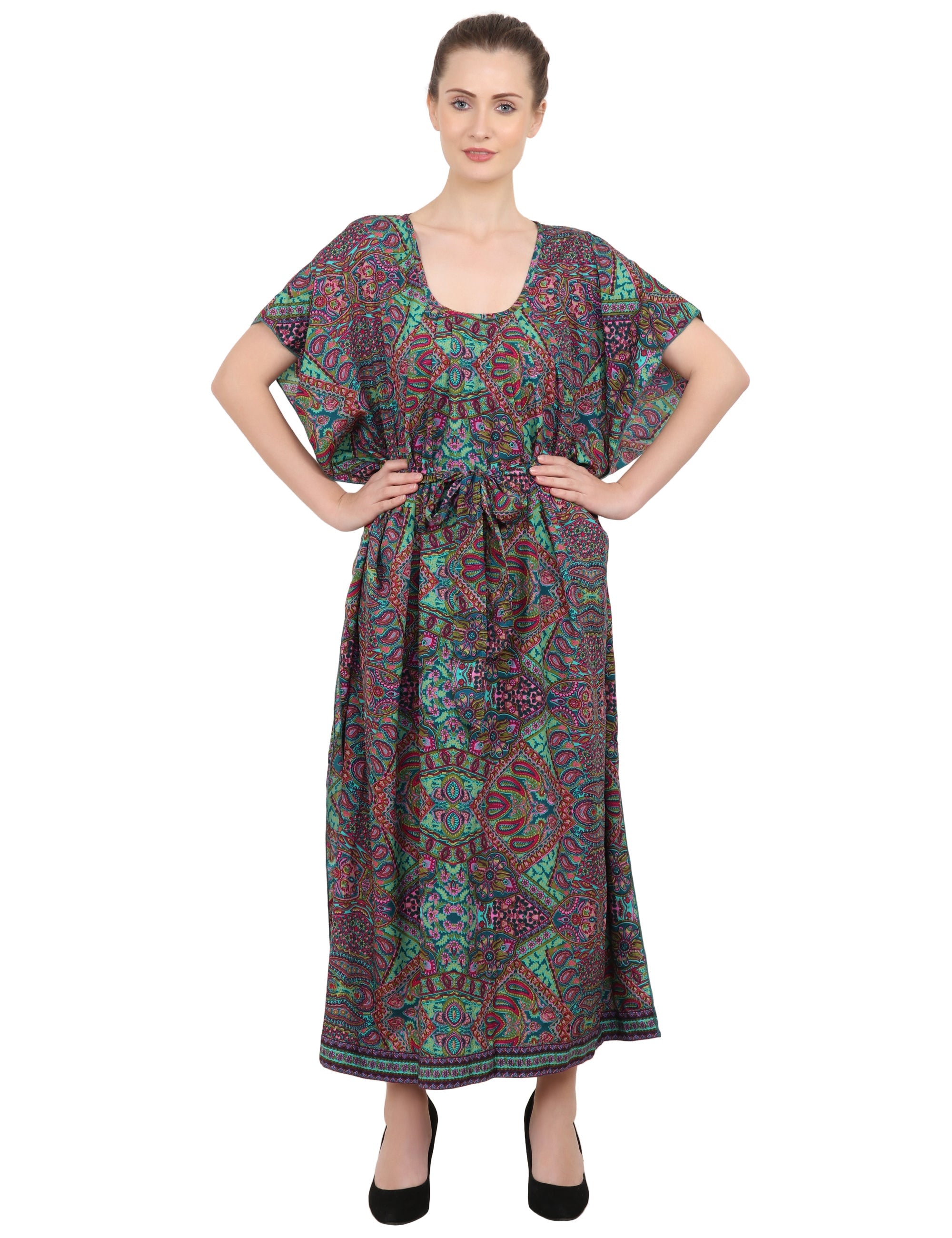 Ethnic Inspired Prints Women's Kaftan Dresses - One Size (P83)