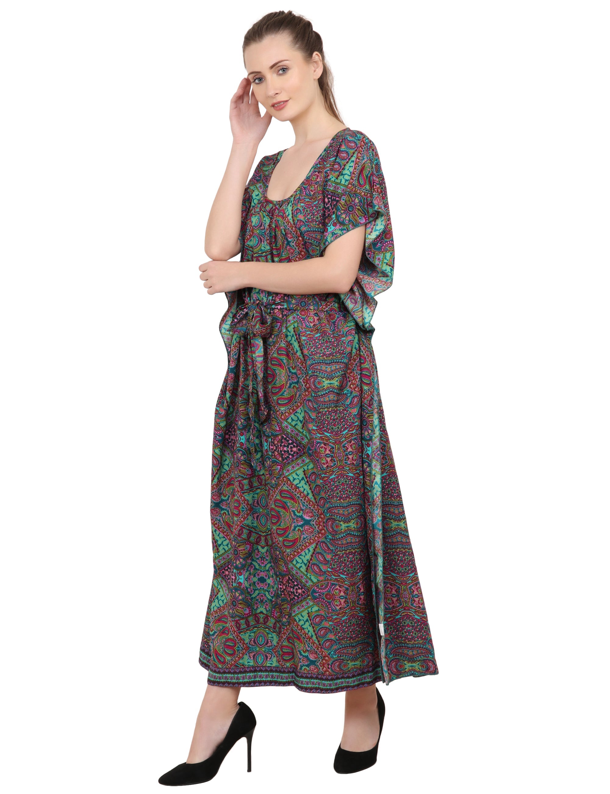 Ethnic Inspired Prints Women's Kaftan Dresses - One Size (P83)