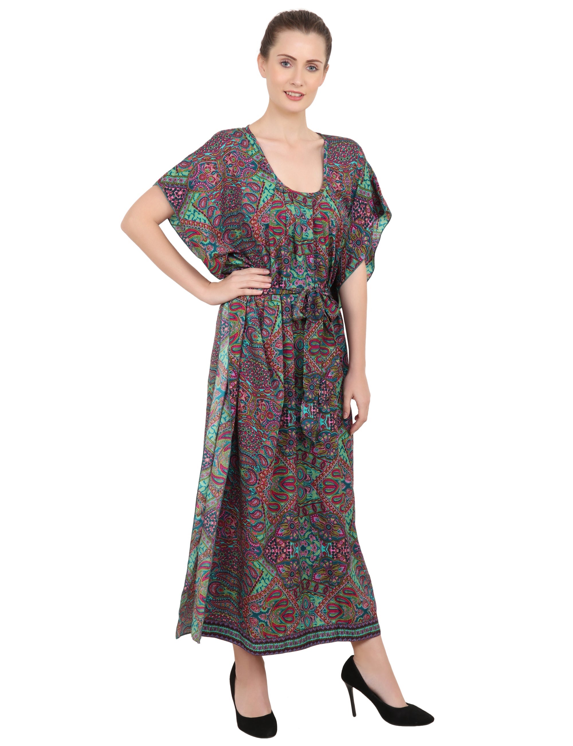 Ethnic Inspired Prints Women's Kaftan Dresses - One Size (P83)