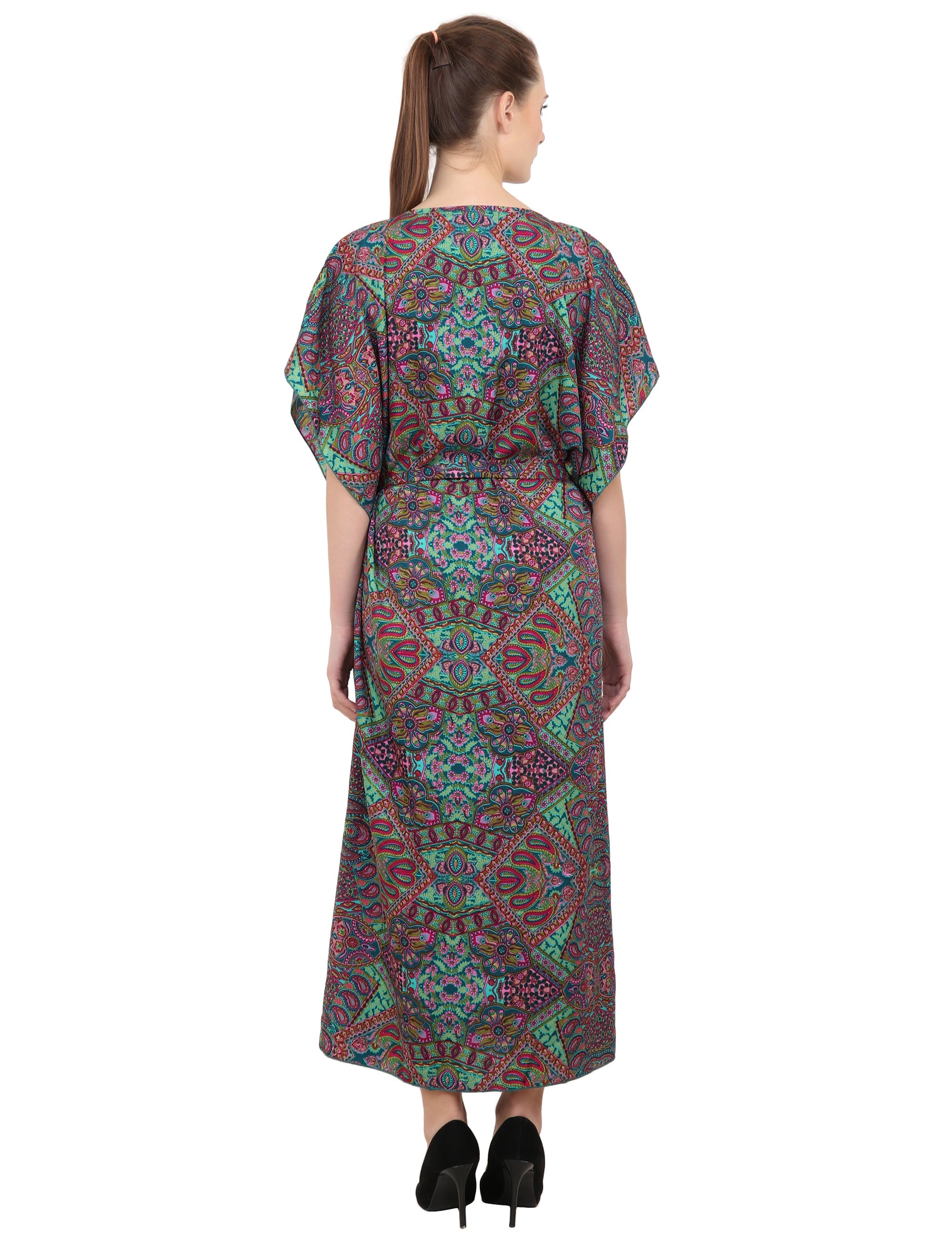 Ethnic Inspired Prints Women's Kaftan Dresses - One Size (P83)